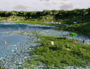 鹅卵石大海滩Blend工程源文件