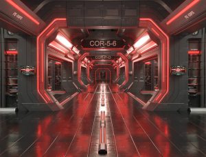 科幻红色空间场景Blend工程源文件