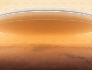 荒漠中的大型UFO场景Blend工程源文件