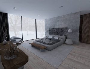 冬季大平层卧室Blend工程源文件