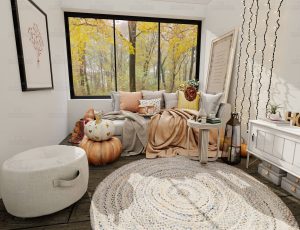 时尚简约风格卧室空间场景Blend工程源文件