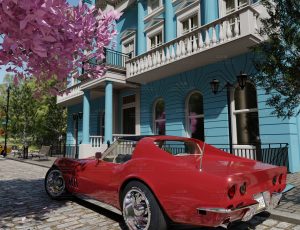 欧式别墅和车场景Blend工程源文件