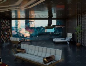 高级酷炫赛博朋克卧室Blend工程源文件