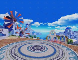 唯美卡通意大利风格建筑场景Blend工程源文件