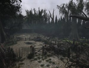 阴暗恐怖枯树树林部落小屋Blend工程源文件