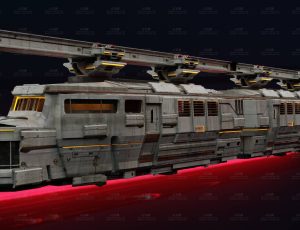 高级科幻天空列车Blend模型