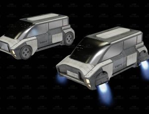 赛博朋克喷射飞行车Blend模型