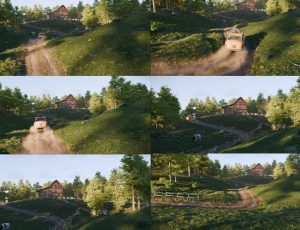 大牧场与旅游车动画项目场景Blend工程源文件