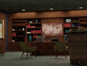 简陋的老旧办公室小场景Blend工程源文件