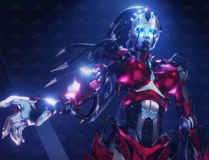 高精度女机械战士Blend模型