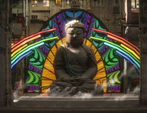 烟雾缥缈赛博佛像动画场景Blend工程源文件