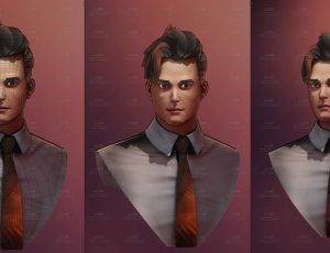 风格化卡通男生雕像Blend模型