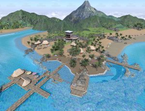 海滩休闲区大场景Blend工程源文件