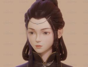 风格化古代女孩雕像Blend模型