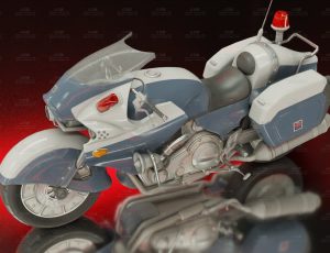 赛博警车摩托车Blend模型