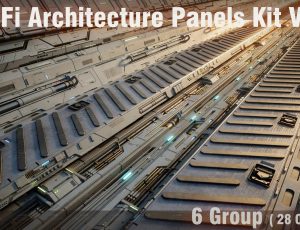 科幻建筑面板套件零件模型包Blend资产库