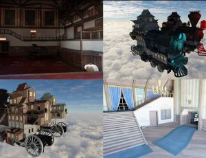 火车屋大场景Blend工程源文件