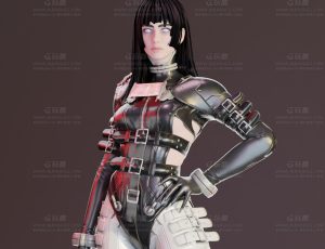 白眼皮衣御姐Blend模型