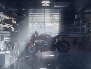 高级摩托车库场景Blend工程源文件