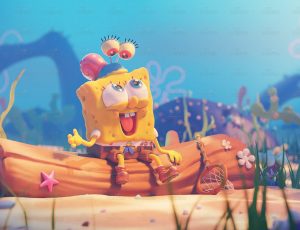 海绵宝宝与小蜗快乐休闲日唯美卡通场景Blend工程源文件