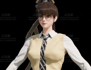 酷酷的黑丝袜女孩Blend模型