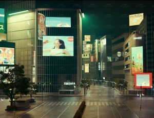 夜晚东京涩谷街道场景Blend工程源文件