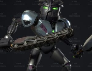 Q版黑色机器人Blend模型