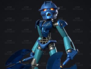 Q版士兵头机器人Blend模型