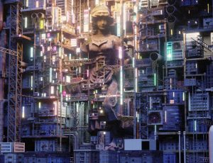 大雕像赛博朋克贫民窟城市Blend工程源文件