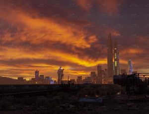 黄昏科幻荒漠城市Blend工程源文件