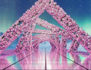 玫瑰花装饰玻璃走廊Blend工程源文件