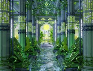 奇幻绿色城堡大厅Blend工程源文件