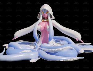 章鱼可爱卡通女孩Blend模型