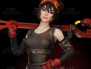 酷炫时髦科技修理厂女孩Blend模型