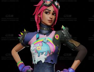 赛博酷炫时髦个性女孩Blend模型