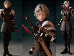 最终幻想7高精度年少短发萨菲罗斯Blend模型