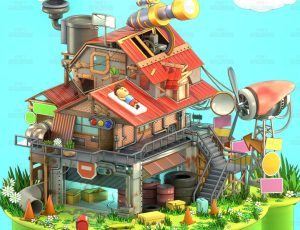 可爱清新卡通场景8Blend工程源文件