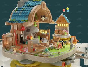 可爱清新卡通场景11Blend工程源文件