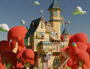 可爱清新卡通场景13Blend工程源文件