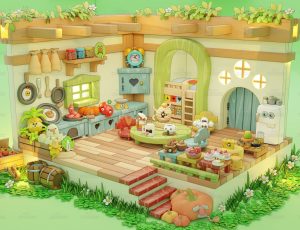 可爱清新卡通场景1Blend工程源文件