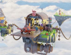 可爱清新卡通场景2Blend工程源文件