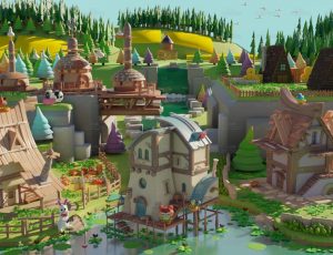 可爱清新卡通场景4Blend工程源文件