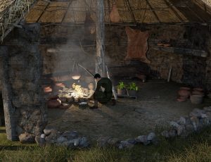 在烧火做饭的部落农庄Blend工程源文件