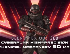 高精度赛博朋克特警Blend模型