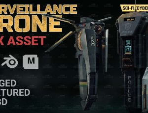 高精度监视器机器人Blend模型