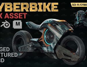 赛博朋克摩托机车Blend模型