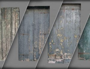 废弃房屋的生锈窗户和门纹理贴图包