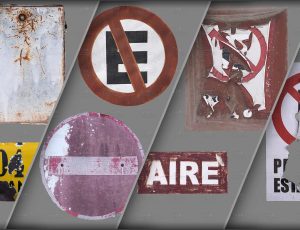 街道和墙顶的贴花和街道标志纹理贴图包