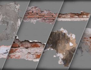 墙壁裂纹污渍石膏砖纹理贴图包