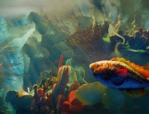 水彩风格海底小鱼场景Blend工程源文件